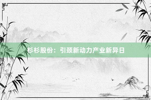 杉杉股份：引颈新动力产业新异日